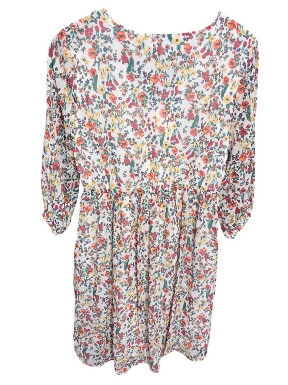 Hayden Floral Lace-Trim V-Neck Dress Medium Lined Cottagecore Boho - Picture 3 of 3